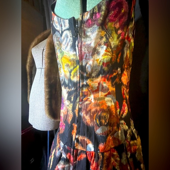 ๐ค Leifsdottir ๐ค Anthropologie Metallic Brocade Sleeveless Adeleta Dress XS 2 - Picture 7 of 13